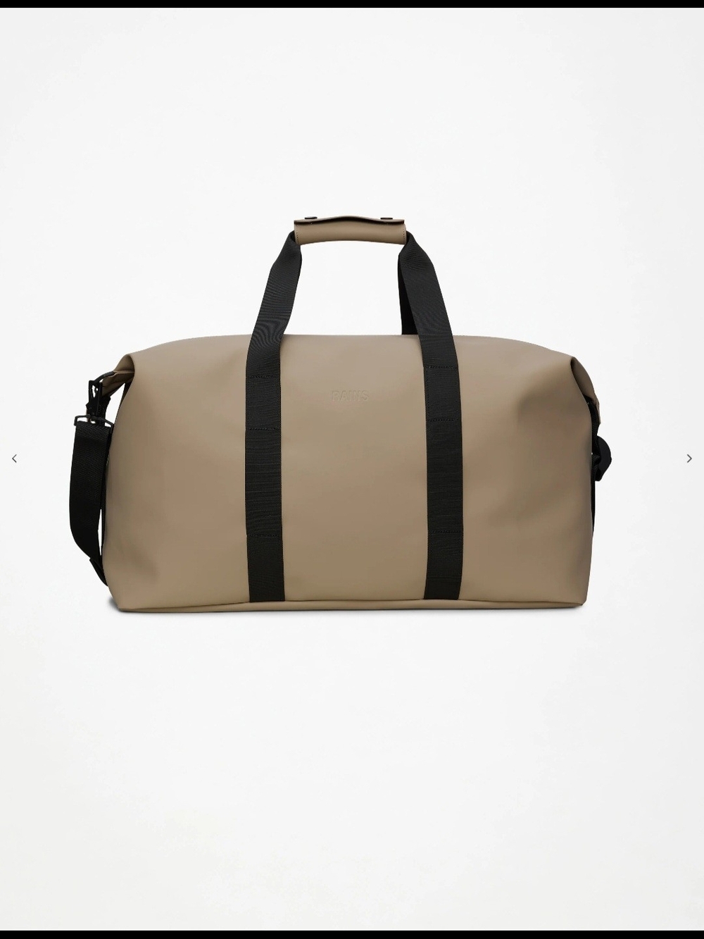 Rains Taupe Duffel Bag with Black Straps - Picture 3 of 5
